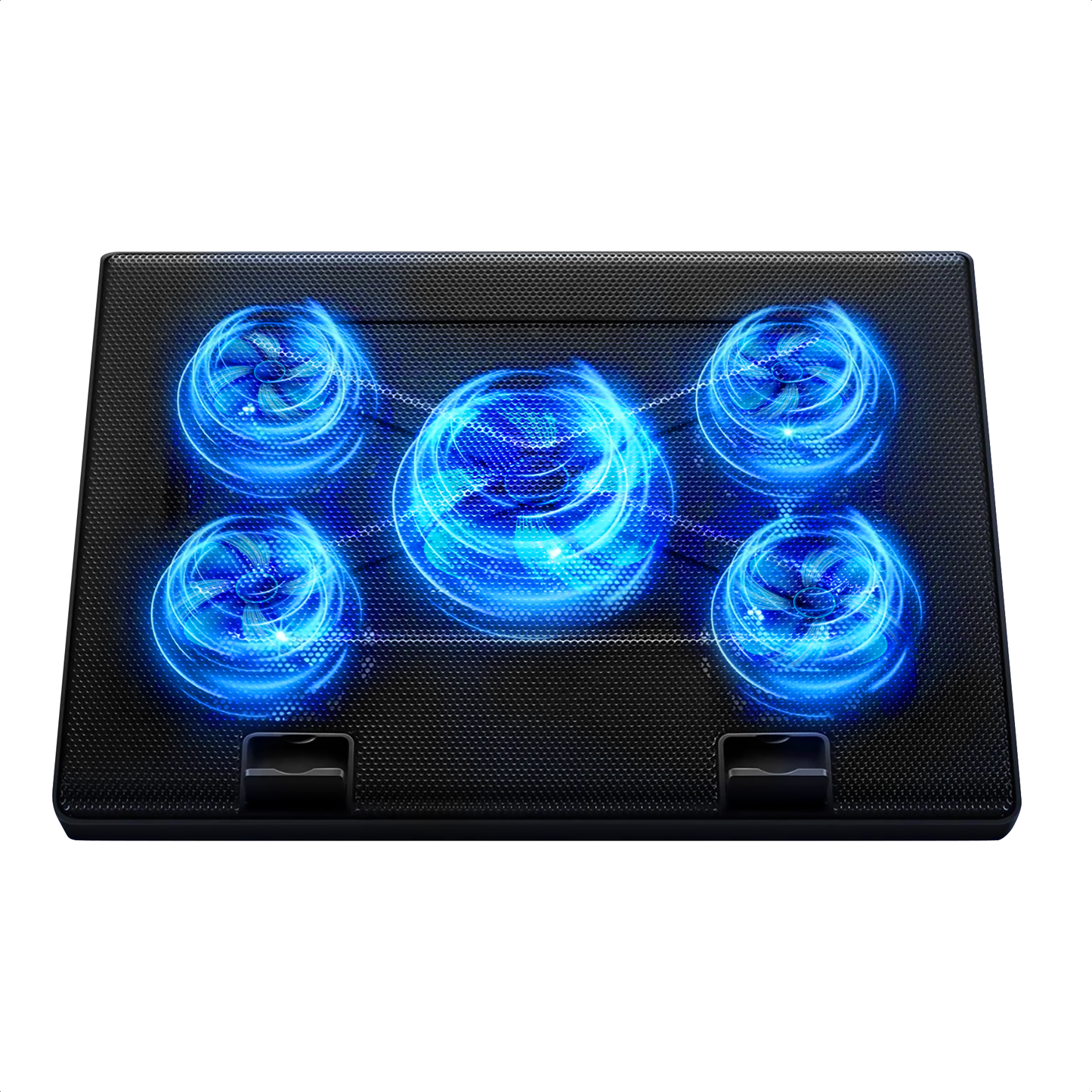 TTD® Premium Laptop Cooler en Verstelbare Laptop Verhoger - Laptop Standaard Verstelbaar - Laptop Steun - Rotatiesnelheden tot boven de 2100 RPM - Gaming Laptop Cooling Pad - Tot 17 Inch - Extra USB-poort - Zwart