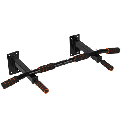 TTD® Premium Pull Up Bar - Pull Up Station - Optrekstang Wandmontage - Dip Station - Dip Bars - Thuis Sporten - Thuis Fitness - Premium materialen - Extra stevige tot 250KG - Inclusief montage onderdelen - Home workout - Zwart/Oranje