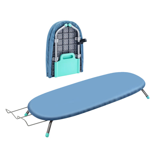 TTD® Uitklapbare Strijkplank Zonder Vouwlijn - Ophanglus - Mini Strijkplank met Strijkijzerhouder - Opvouwbare Tafelstrijkplank - Kleine Inklapbare Strijkplank