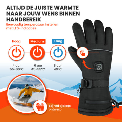 Verwarmde handschoenen large (L), USB-oplaadbaar, 40-60 °C, touchscreen & 3 warmtestanden