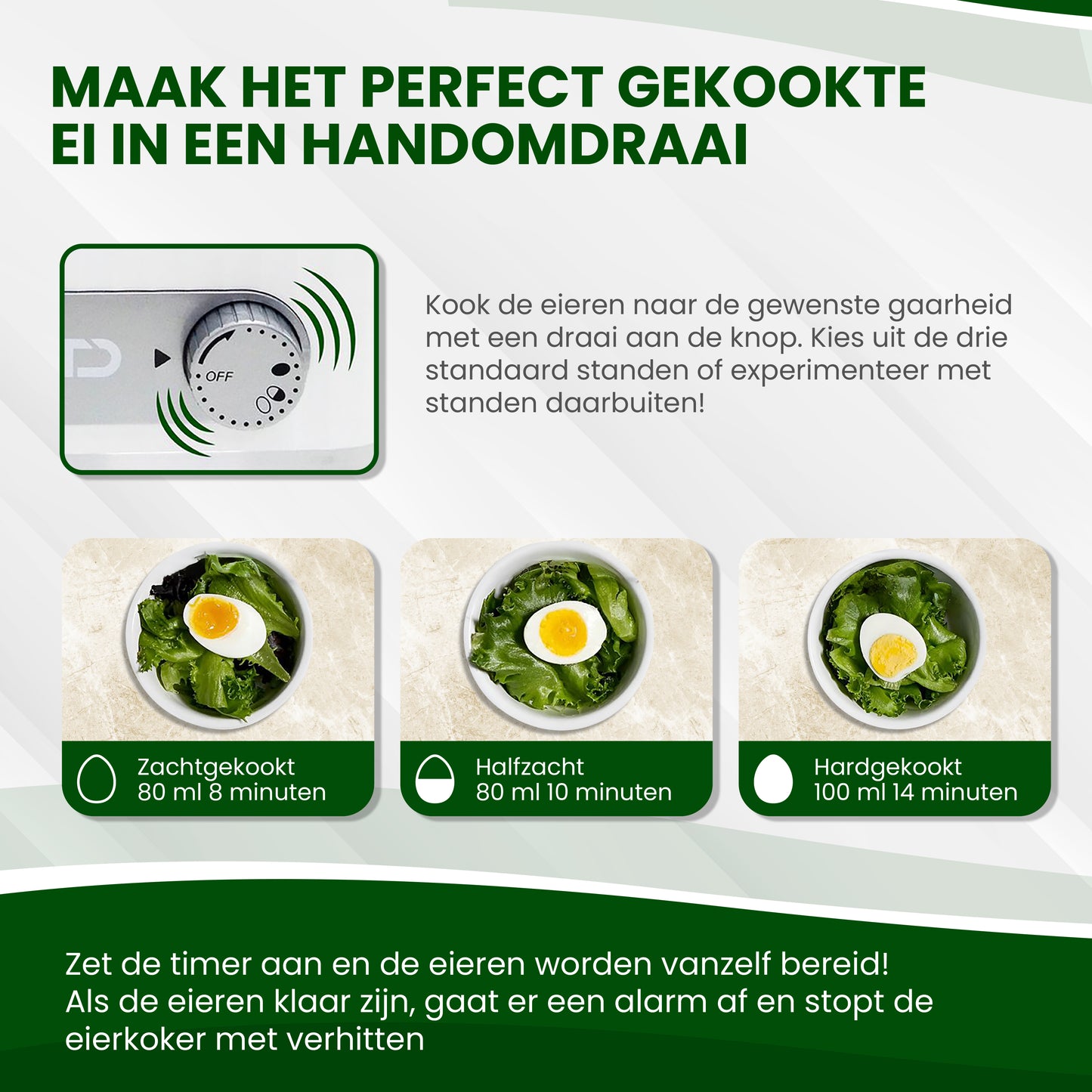 TTD® Smart Eierkoker Elektrisch met Timer - Eierwekker - Eierkoker Electrisch - Geschikt voor 1 tot 6 Eieren - Inclusief Eierprikker en Maatbeker - Met RVS Eiersnijder