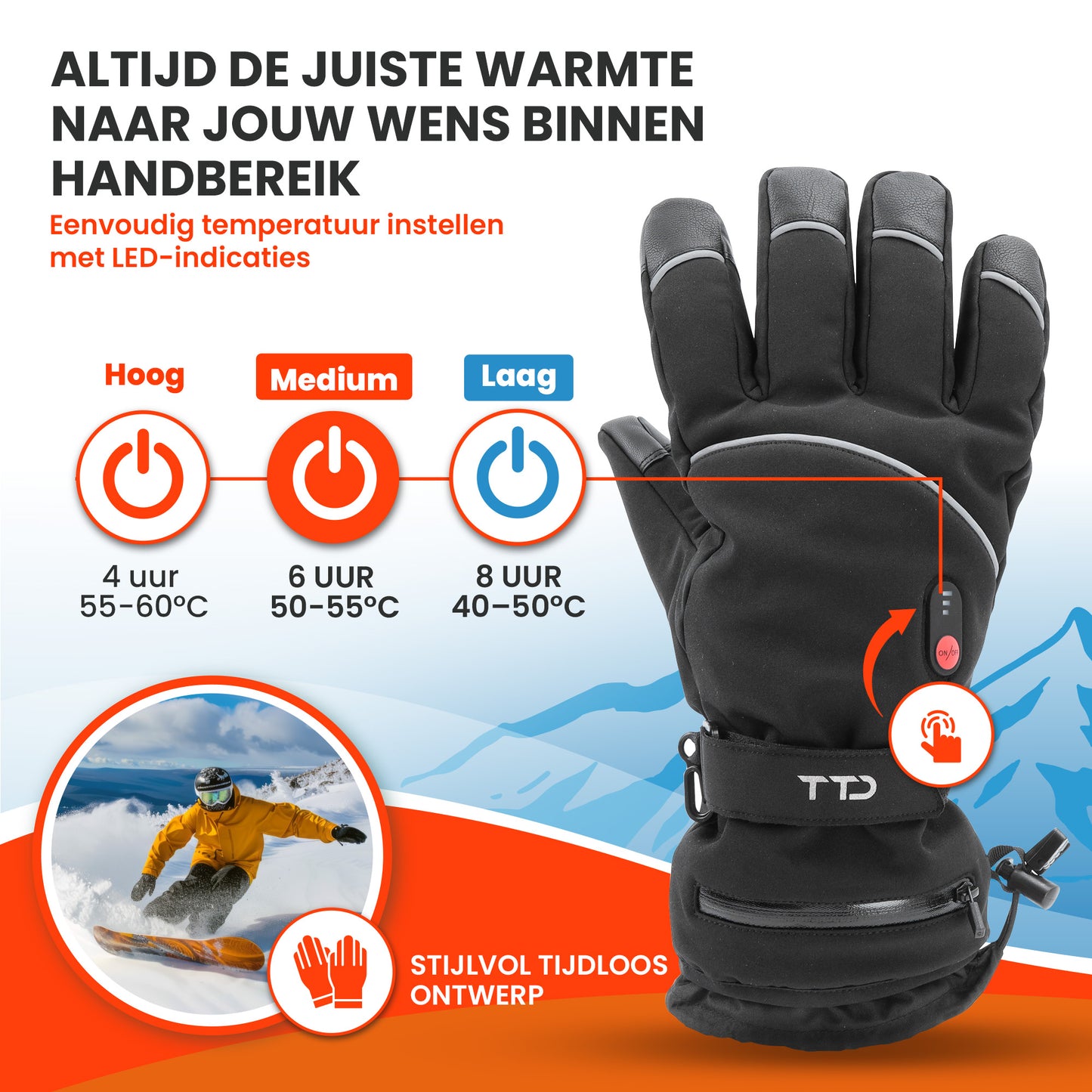 TTD® Verwarmde Handschoenen Deluxe - PU Leer - Verwarmde Wanten - M