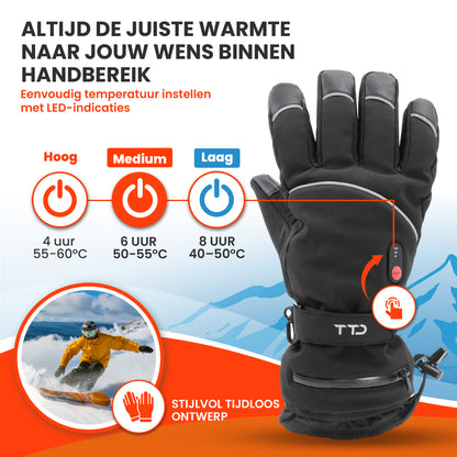 TTD® Verwarmde Handschoenen Deluxe - PU Leer - Verwarmde Wanten - M