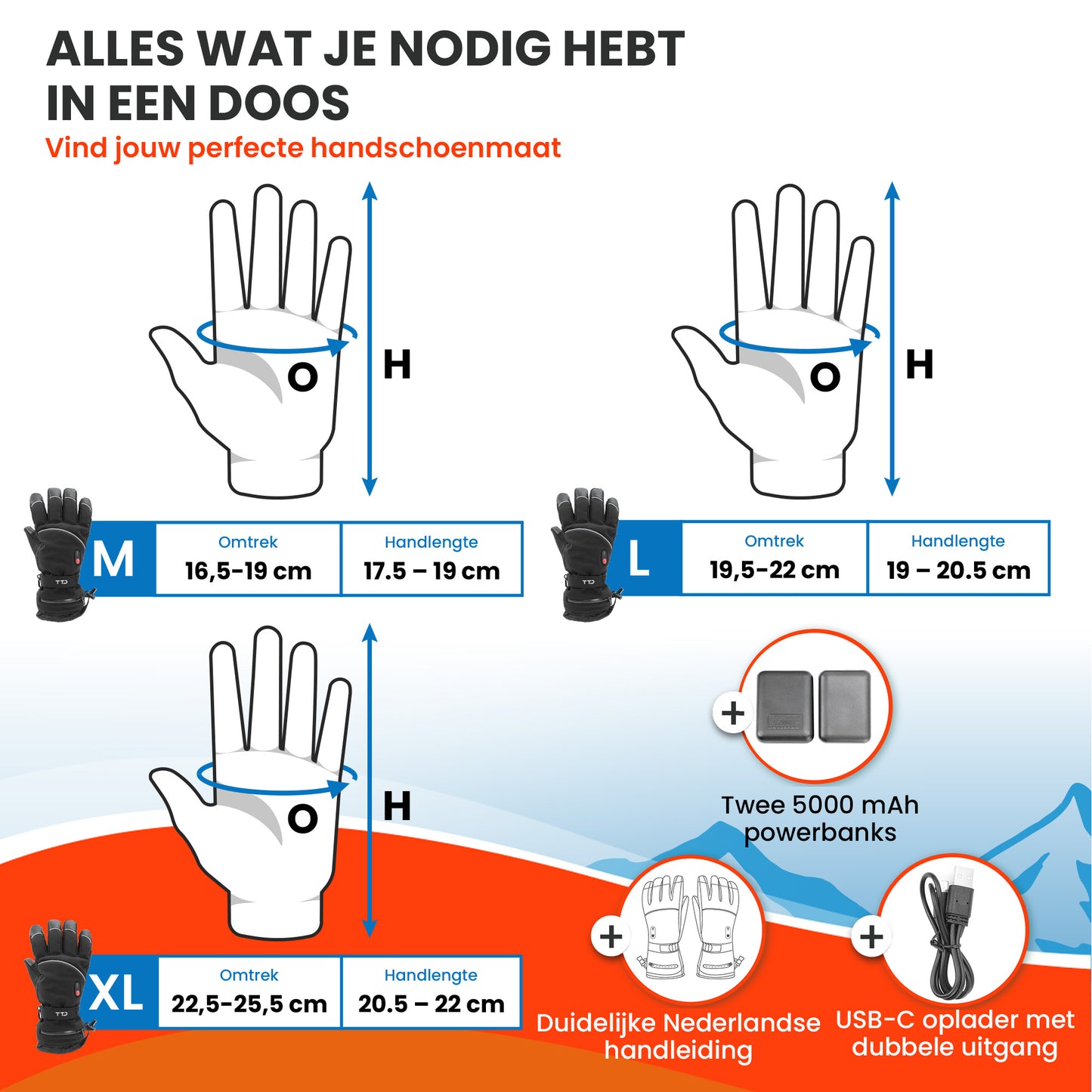 TTD® Verwarmde Handschoenen Deluxe - PU Leer - Verwarmde Wanten - M