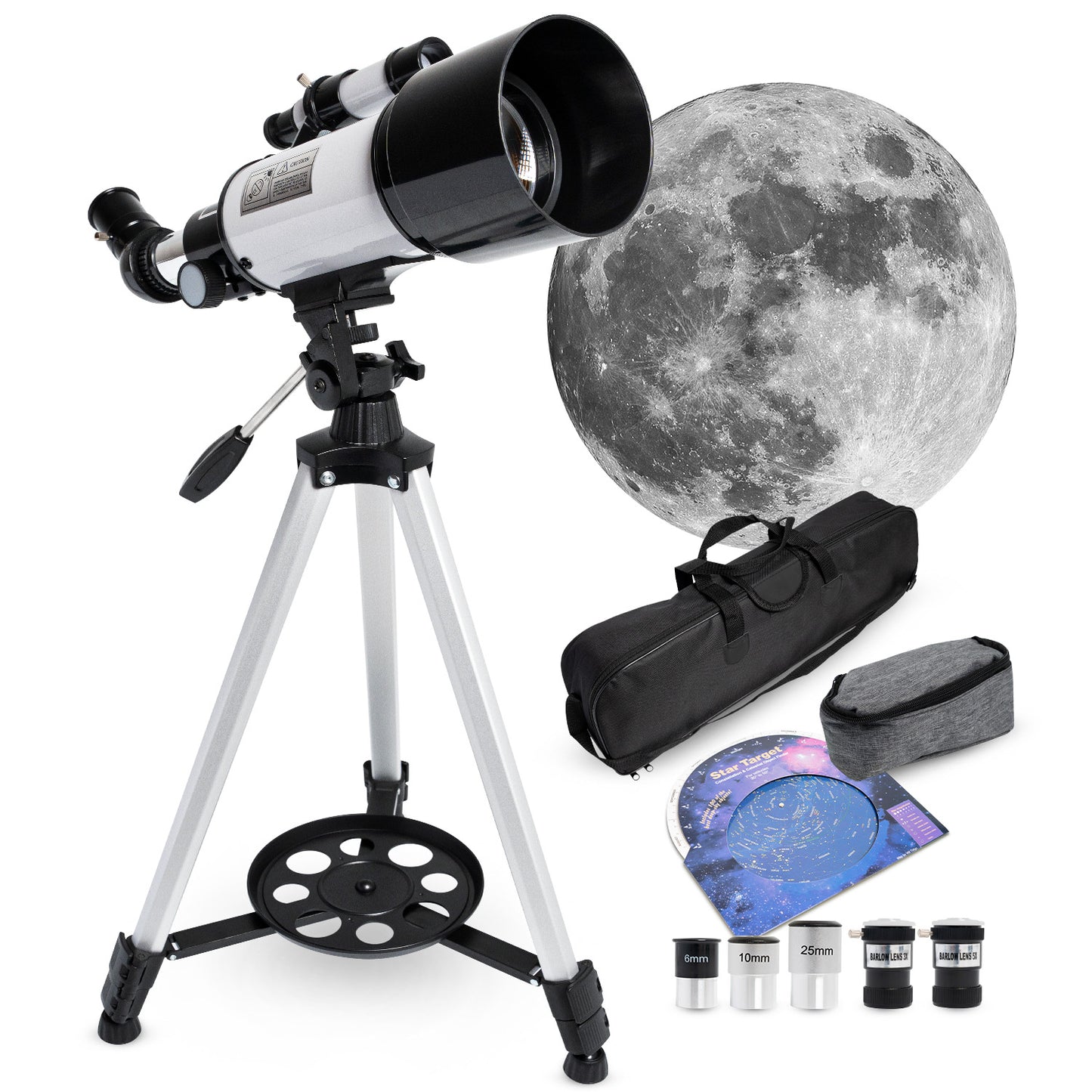 TTD® Sterrenkijker Telescoop voor Kinderen en Volwassenen – 333x Zoom – HD 70 mm Lens – Met Statief - Weerbestendig