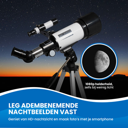 TTD® Sterrenkijker Telescoop voor Kinderen en Volwassenen – 333x Zoom – HD 70 mm Lens – Met Statief - Weerbestendig
