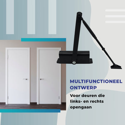 Gtrise Verstelbare Deurdranger voor Binnen & Buiten – Medium -Deurveer – Deursluiter - t/m 60KG –Hardmetaal 1x