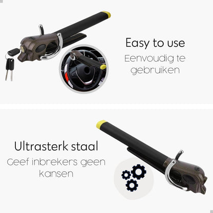 Gtrise Stuurslot Voor Auto - Stoplock - Auto - Camper - Pro - Met Ebook & Opbergtas