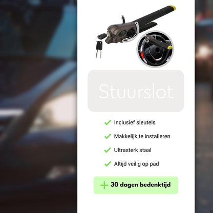 Gtrise Stuurslot Voor Auto - Stoplock - Auto - Camper - Pro - Met Ebook & Opbergtas