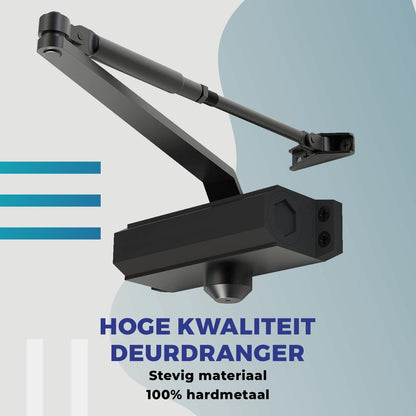 Gtrise Verstelbare Deurdranger voor Binnen & Buiten – Medium -Deurveer – Deursluiter - t/m 60KG –Hardmetaal 1x