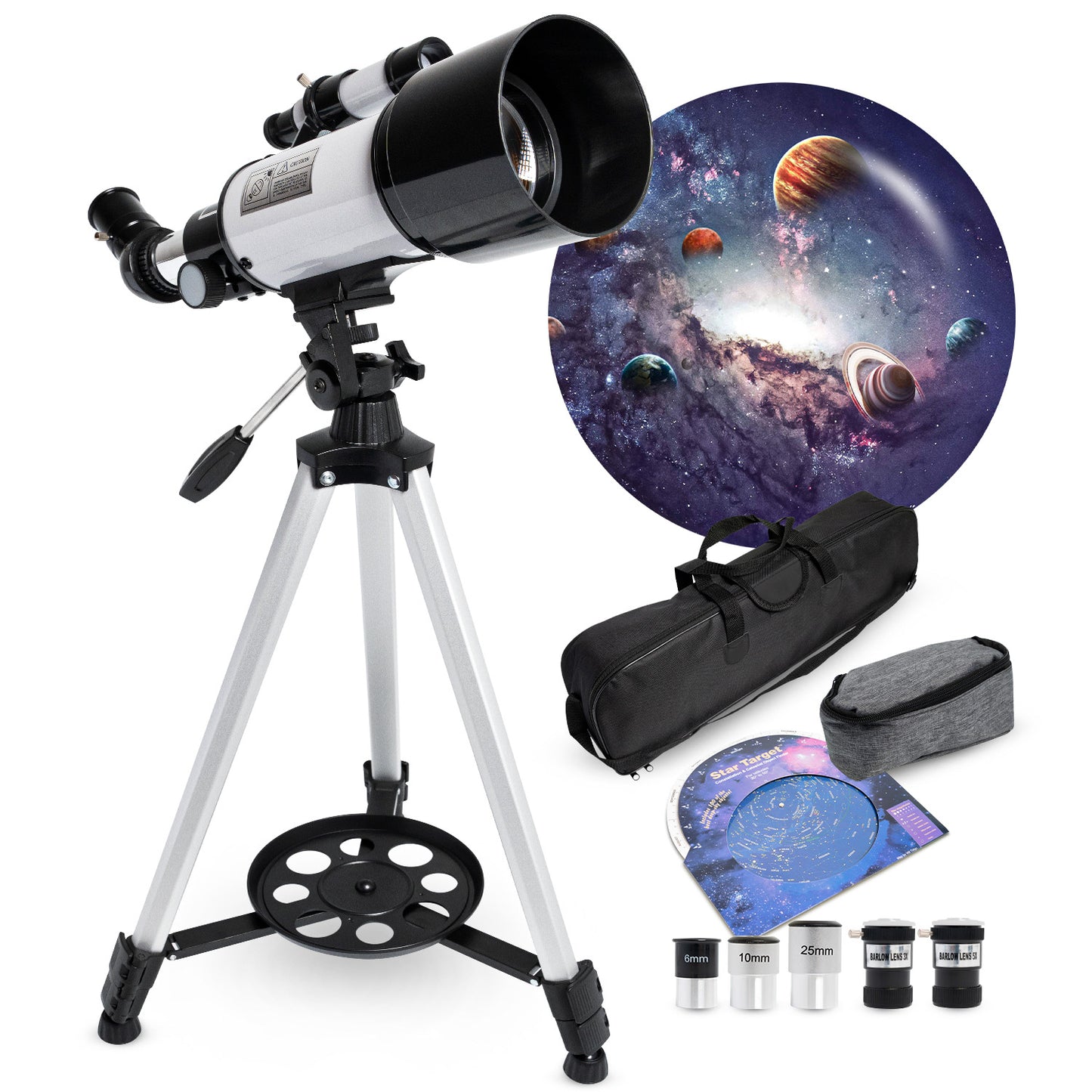 TTD® Sterrenkijker Telescoop voor Kinderen en Volwassenen – 333x Zoom – HD 70 mm Lens – Met Statief - Weerbestendig