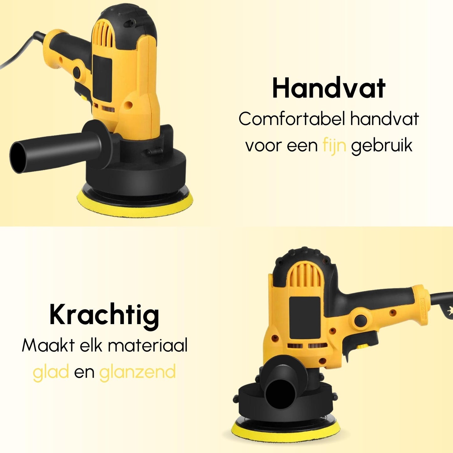 Gtrise Polijstmachine - Poetsmachine Auto - 6 Polijstschijven - 1400W Krachtig - Polier - Met Ebook