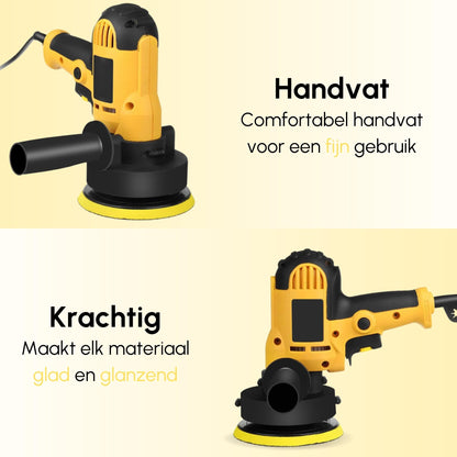 Gtrise Polijstmachine - Poetsmachine Auto - 6 Polijstschijven - 1400W Krachtig - Polier - Met Ebook