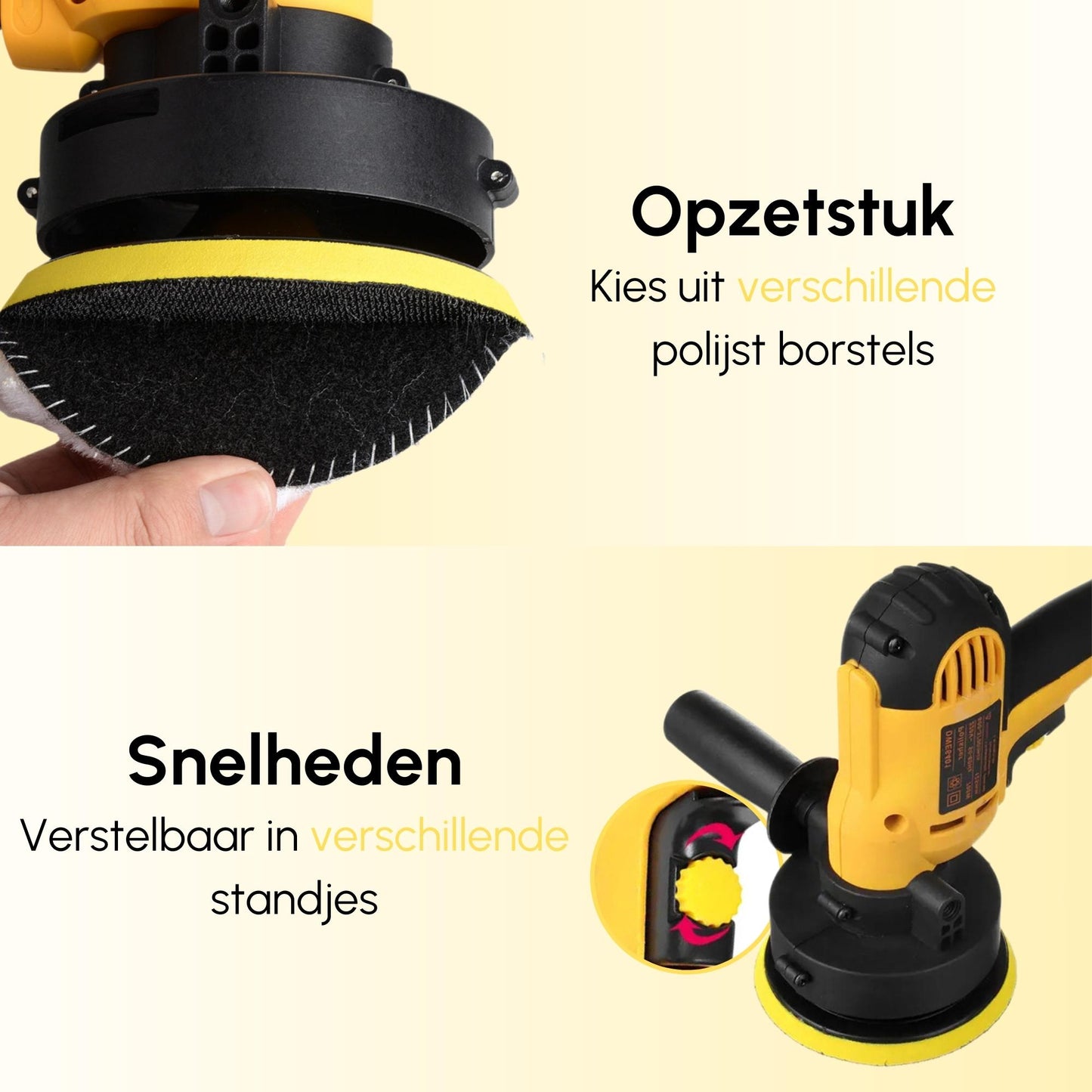 Gtrise Polijstmachine - Poetsmachine Auto - 6 Polijstschijven - 1400W Krachtig - Polier - Met Ebook