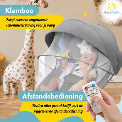HeppieBabie Elektrische Wipstoel - Muziek en Swing Opties - 5 Punts Gordel - Babyschommel- Schommelstoel - Baby Swing - Met Ebook