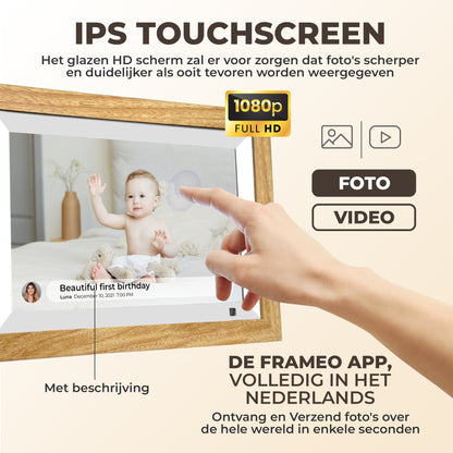 BestHome® Premium Digitale Fotolijst 32GB - 10.1 inch - Touchscreen - Gebruiksvriendelijk - Fotokader - Glazen HD+ Display - Digitaal Fotolijstje - Met Wifi en Frameo App