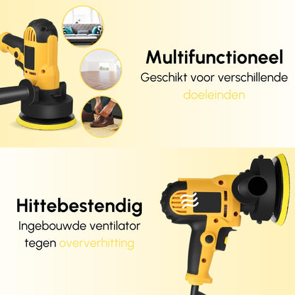 Gtrise Polijstmachine - Poetsmachine Auto - 6 Polijstschijven - 1400W Krachtig - Polier - Met Ebook