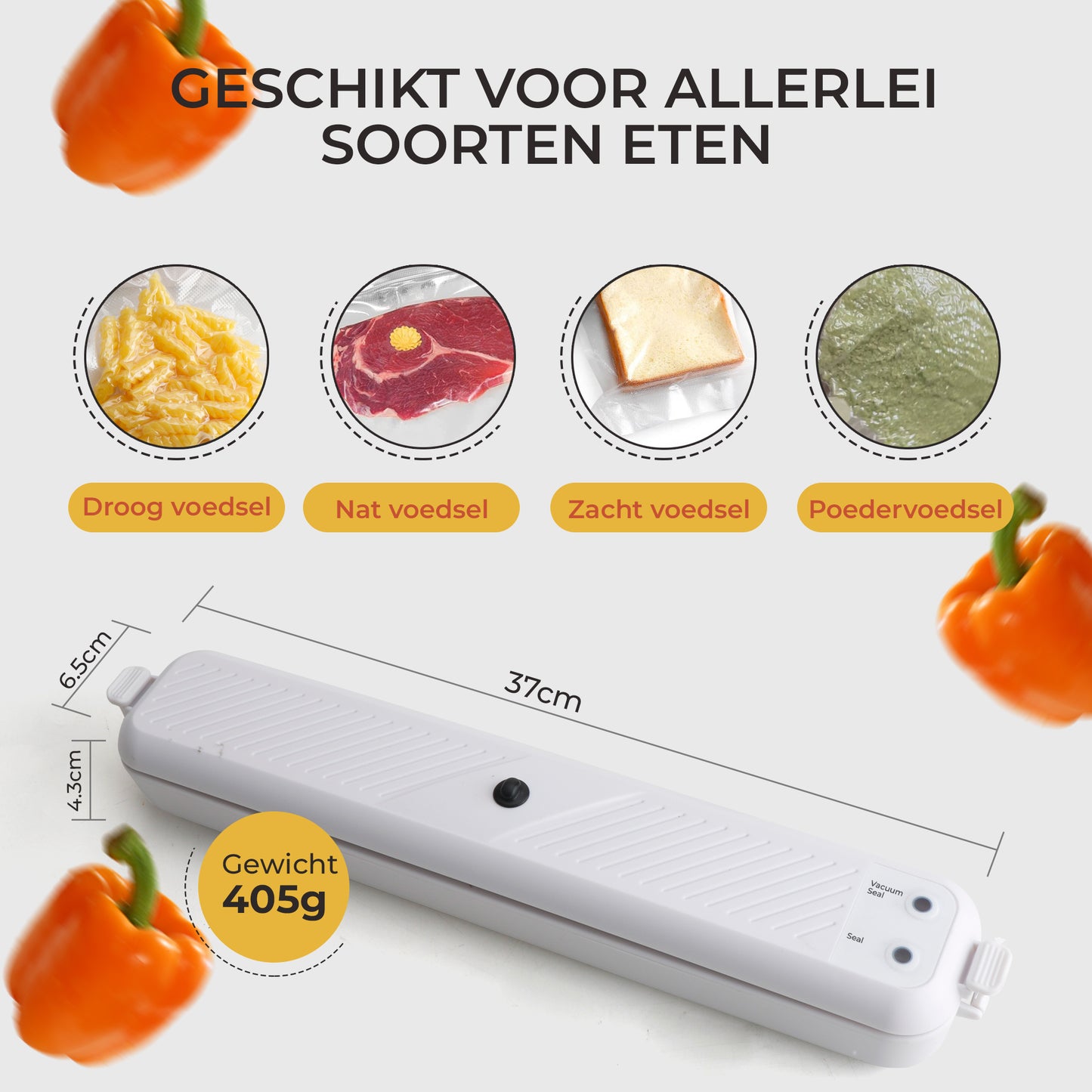 Gtrise - Vacumeermachine - 10 vacumeerzakken - Eenvoudig - Vacuum Sealer - Vacuümmachine - Voor Alle Soorten Voedsel
