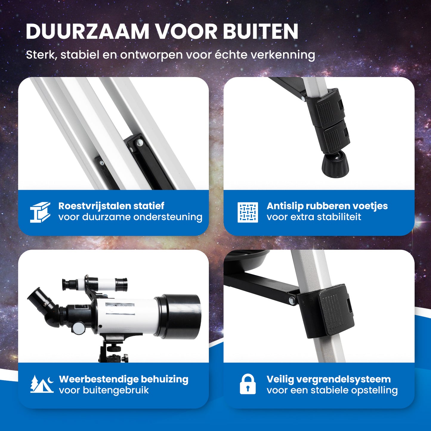 TTD® Sterrenkijker Telescoop voor Kinderen en Volwassenen – 333x Zoom – HD 70 mm Lens – Met Statief - Weerbestendig