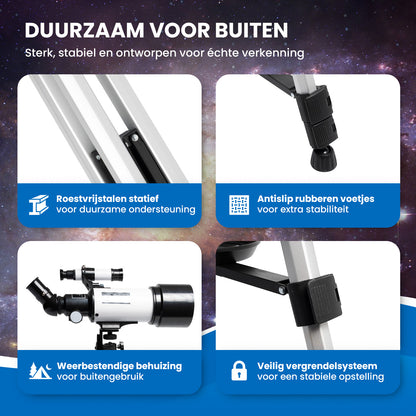 TTD® Sterrenkijker Telescoop voor Kinderen en Volwassenen – 333x Zoom – HD 70 mm Lens – Met Statief - Weerbestendig