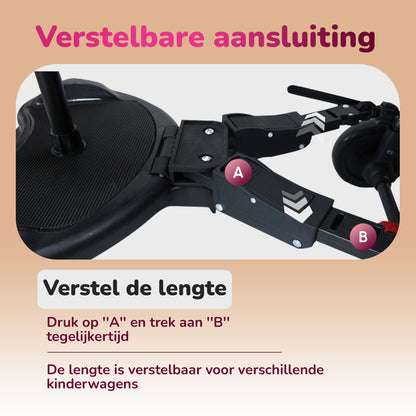 HeppieBabie - Meerijdplankje Deluxe - Met Zitje - Voor Kinderwagen/Buggy - Buggy Board - Met Ebook - Universeel