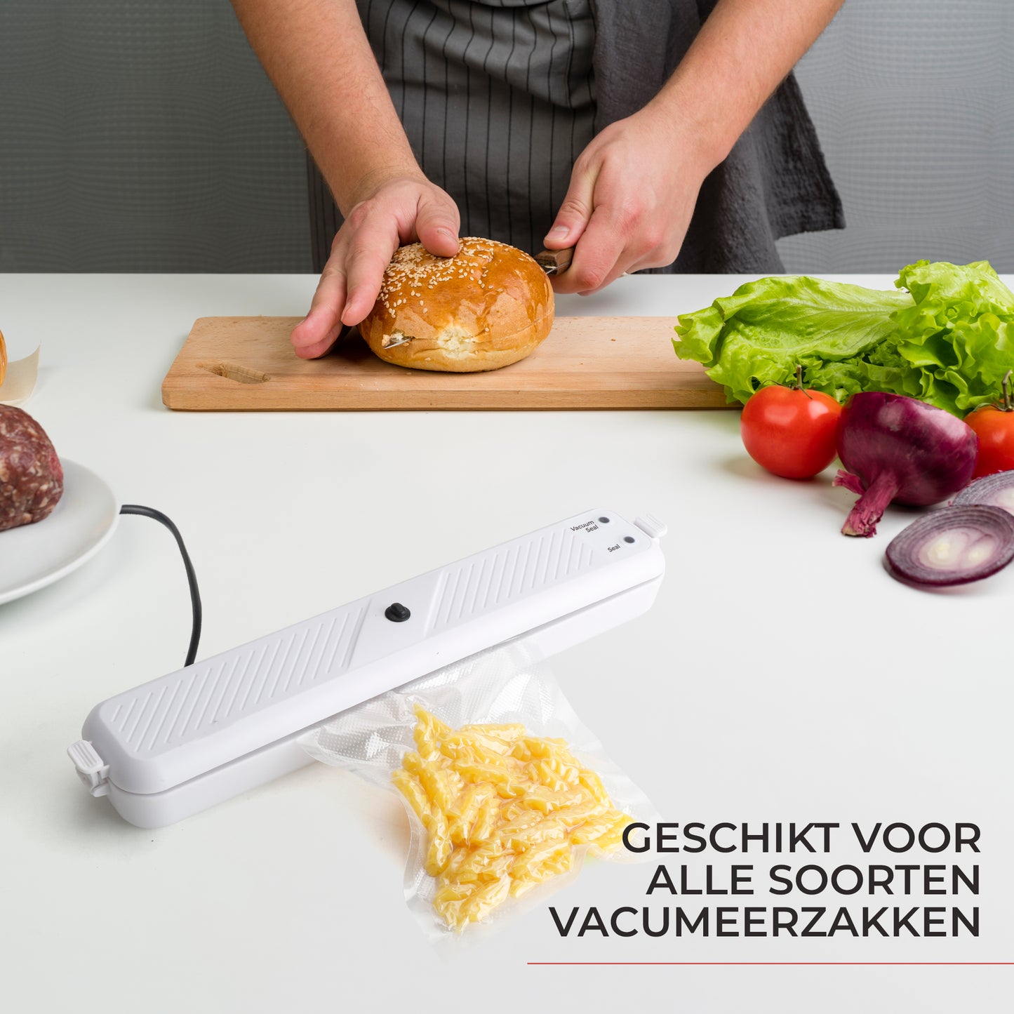 Gtrise - Vacumeermachine - 10 vacumeerzakken - Eenvoudig - Vacuum Sealer - Vacuümmachine - Voor Alle Soorten Voedsel