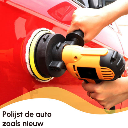 Gtrise Polijstmachine - Poetsmachine Auto - 6 Polijstschijven - 1400W Krachtig - Polier - Met Ebook