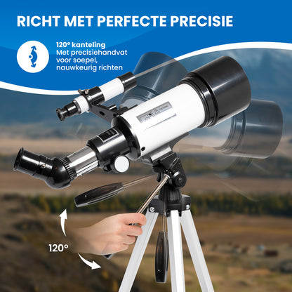 TTD® Sterrenkijker Telescoop voor Kinderen en Volwassenen – 333x Zoom – HD 70 mm Lens – Met Statief - Weerbestendig
