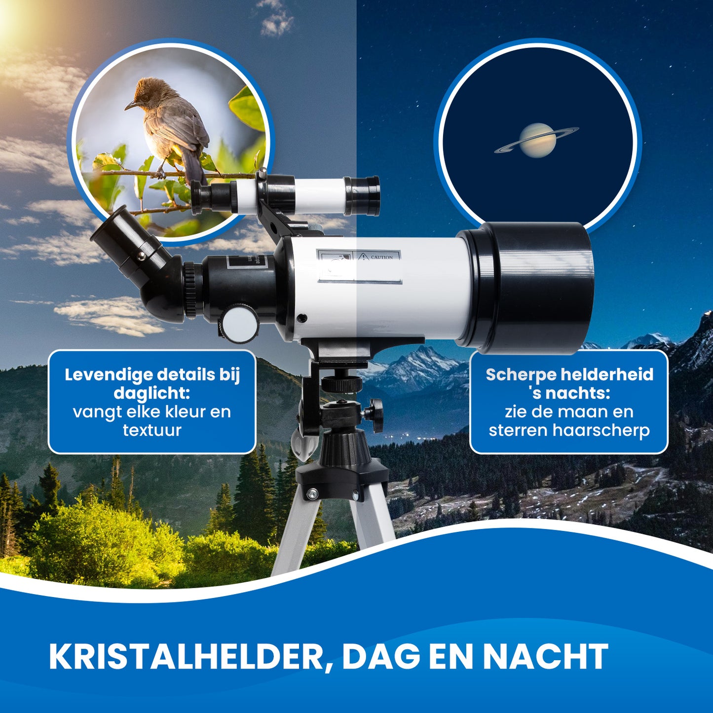 TTD® Sterrenkijker Telescoop voor Kinderen en Volwassenen – 333x Zoom – HD 70 mm Lens – Met Statief - Weerbestendig