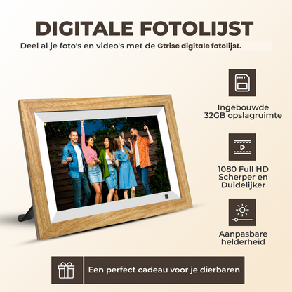 BestHome® Premium Digitale Fotolijst 32GB - 10.1 inch - Touchscreen - Gebruiksvriendelijk - Fotokader - Glazen HD+ Display - Digitaal Fotolijstje - Met Wifi en Frameo App