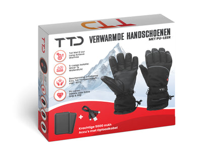 TTD® Verwarmde Handschoenen Deluxe - PU Leer - Verwarmde Wanten - M
