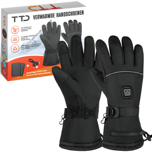 Verwarmde handschoenen large (L), USB-oplaadbaar, 40-60 °C, touchscreen & 3 warmtestanden