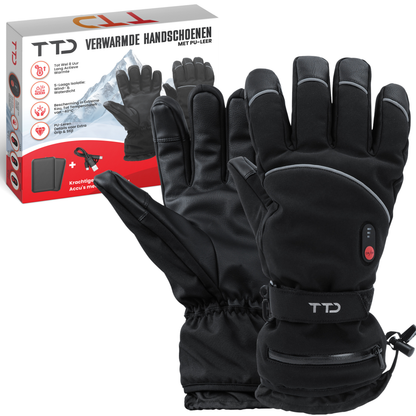TTD® Verwarmde Handschoenen Deluxe - PU Leer - Verwarmde Wanten - M