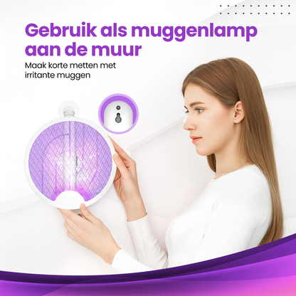 TTD® Opvouwbare Elektrische Vliegenmepper - Vliegenvanger en Muggenvanger - Opvouwbaar en Ophangbaar - Muggenlamp - UV-Licht