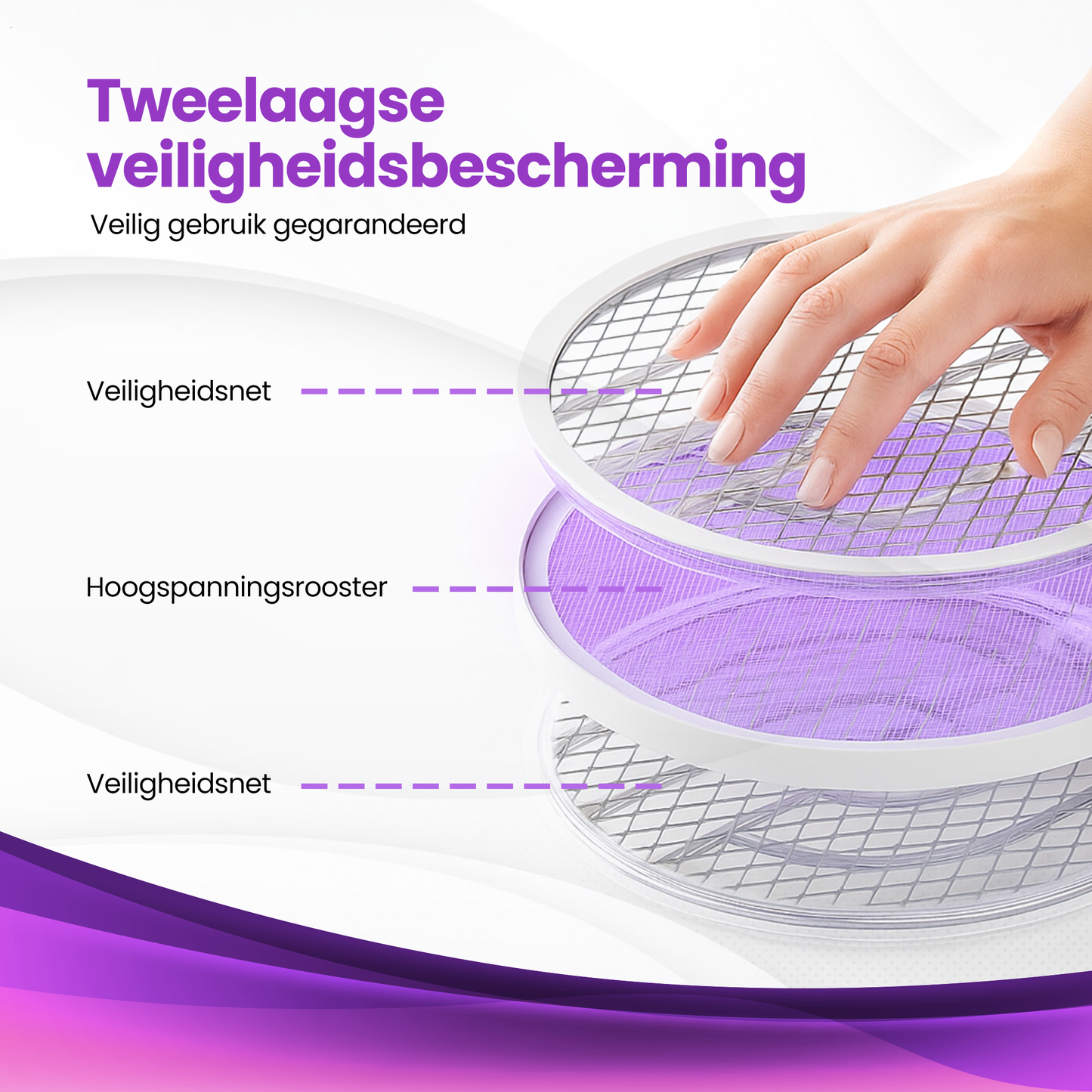 TTD® Opvouwbare Elektrische Vliegenmepper - Vliegenvanger en Muggenvanger - Opvouwbaar en Ophangbaar - Muggenlamp - UV-Licht