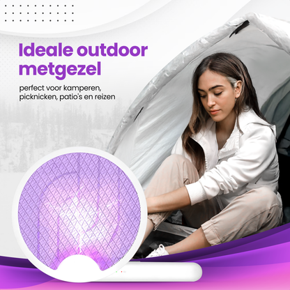 TTD® Opvouwbare Elektrische Vliegenmepper - Vliegenvanger en Muggenvanger - Opvouwbaar en Ophangbaar - Muggenlamp - UV-Licht