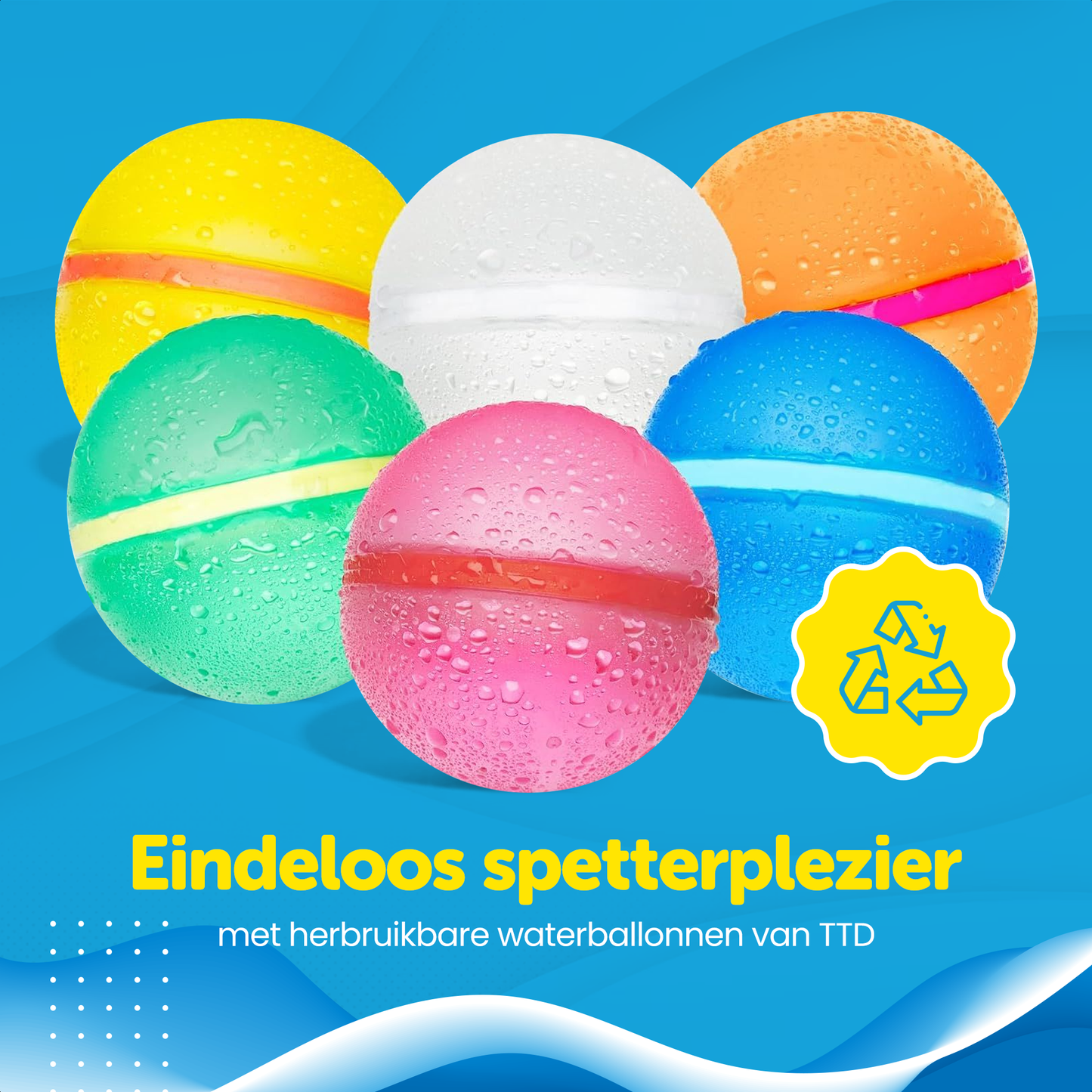 TTD® Herbruikbare Waterballonnen Zelfsluitend - 6 Stuks - 16 Magneten - Zachte Siliconen - Milieuvriendelijk - Voor Kinderen en Volwassenen