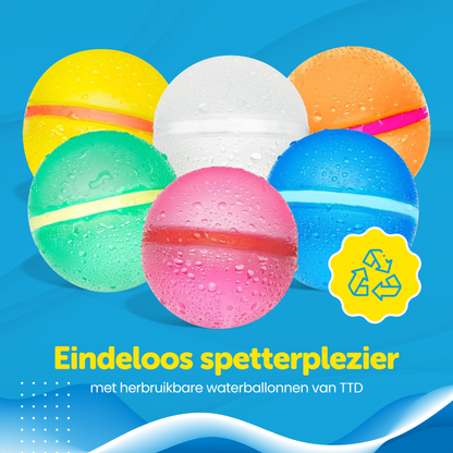 TTD® Herbruikbare Waterballonnen Zelfsluitend - 6 Stuks - 16 Magneten - Zachte Siliconen - Milieuvriendelijk - Voor Kinderen en Volwassenen