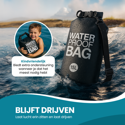 TTD® Waterdichte Tas - Waterproof Drybag - Opberg Zak - 15 L - Outdoor Tas - Zwart