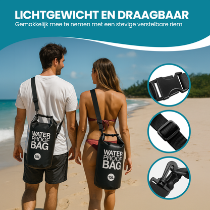 TTD® Waterdichte Tas - Waterproof Drybag - Opberg Zak - 15 L - Outdoor Tas - Zwart