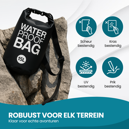 TTD® Waterdichte Tas - Waterproof Drybag - Opberg Zak - 15 L - Outdoor Tas - Zwart