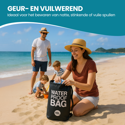 TTD® Waterdichte Tas - Waterproof Drybag - Opberg Zak - 15 L - Outdoor Tas - Zwart