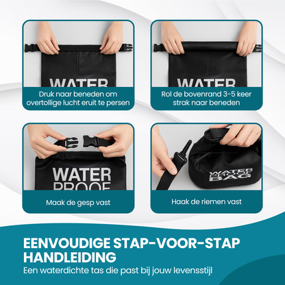 TTD® Waterdichte Tas - Waterproof Drybag - Opberg Zak - 15 L - Outdoor Tas - Zwart