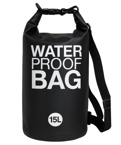 TTD® Waterdichte Tas - Waterproof Drybag - Opberg Zak - 15 L - Outdoor Tas - Zwart