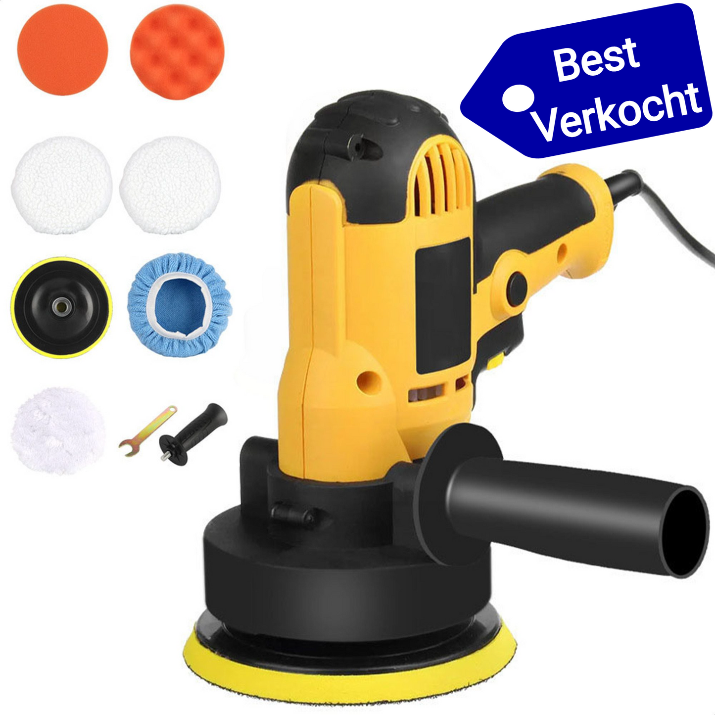 Gtrise Polijstmachine - Poetsmachine Auto - 6 Polijstschijven - 1400W Krachtig - Polier - Met Ebook